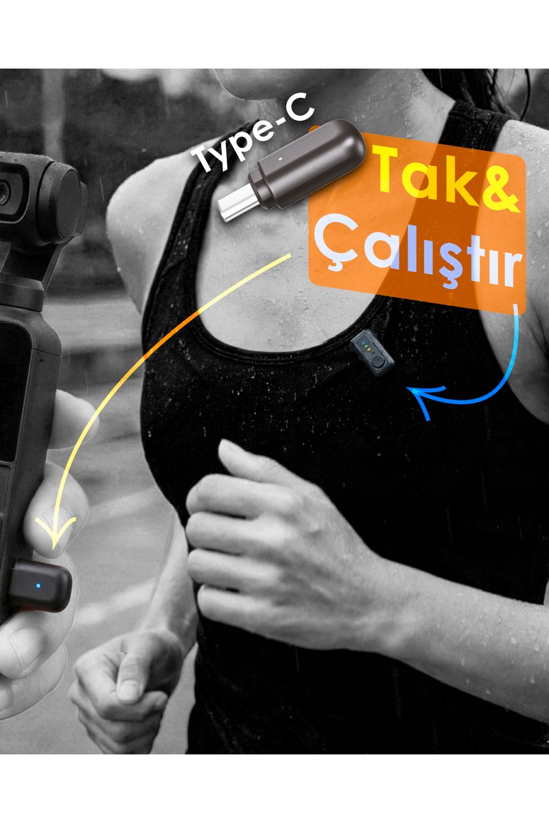 Secuzi Secuzi Mini Mic 2 Kişilik Kablosuz Yaka Mikrofonu / Youtube / Podcast / ENC — 3. ürün görseli