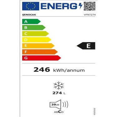 Şenocak Şenocak Vfn 7274 No Frost Dondurucu 275 lt E Enerji Sınıfı Çekmeceli — 5. ürün görseli