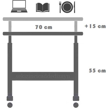 servetavcı servetavcı Yükseklik Ayarlı Laptop Sehpası ve Çalışma Masası - Ceviz — 2. ürün görseli