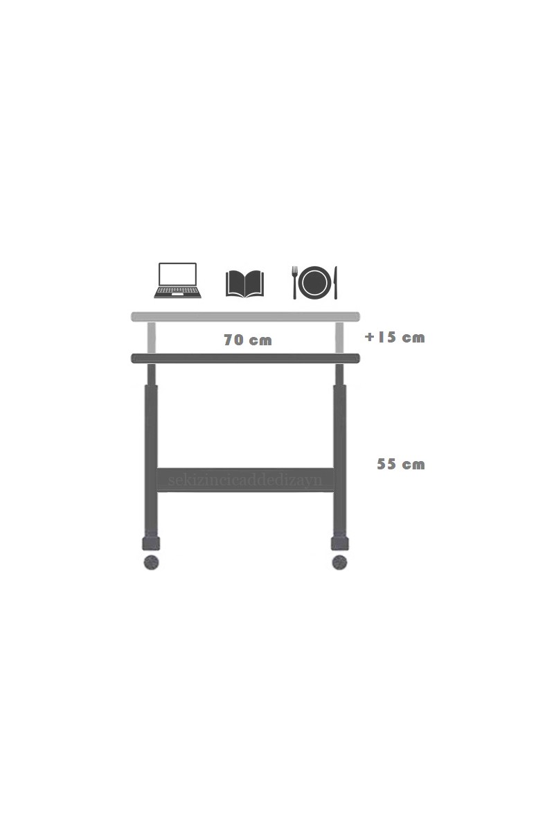 servetavcı servetavcı Yükseklik Ayarlı Laptop Sehpası ve Çalışma Masası - Ceviz — 6. ürün görseli