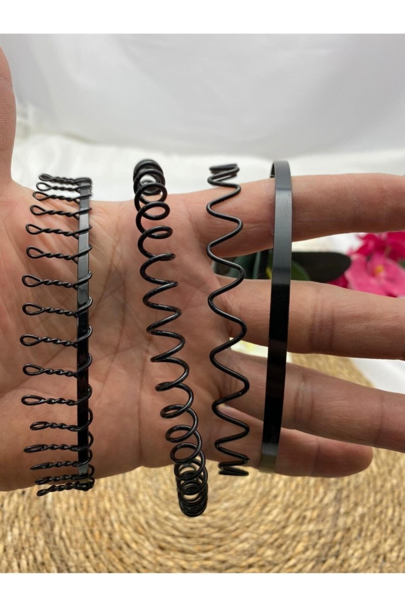 Shopiolog Shopiolog Taç Toka Siyah Metal Taç Erkek Kadın Sporcu Saç Taç 4 Parça Set — 2. ürün görseli