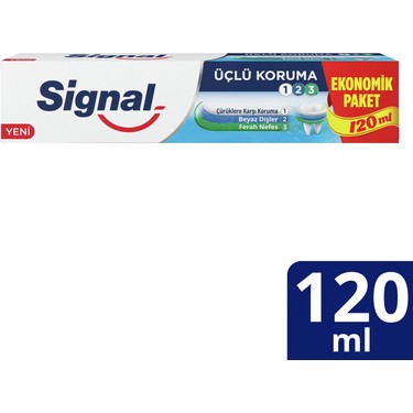 Signal Signal 120 ml Üçlü Koruma Diş Macunu Nane Aromalı Koruyucu Özellikleri ile Çürüklerden fiyatı ve görseli