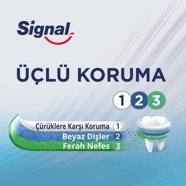 Signal Signal 120 ml Üçlü Koruma Diş Macunu Nane Aromalı Koruyucu Özellikleri ile Çürüklerden — 4. ürün görseli