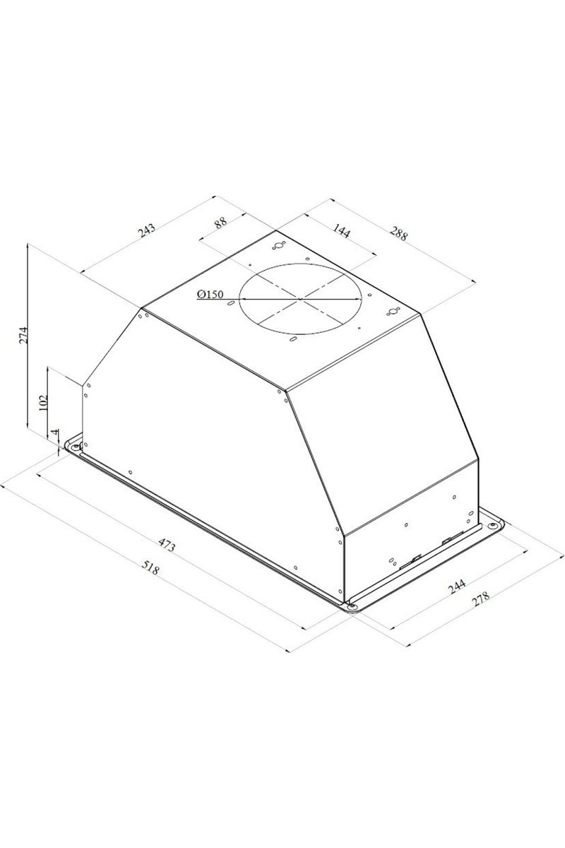 Silverline Silverline 1171 Astec Metalik Gri Ankastre Aspiratör 52 — 4. ürün görseli