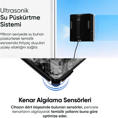 Şımart Şımart Akıllı Cam Temizleme Robotu 3300PA Güçlü Vakum ve Akıllı Kontrol ile Kare — 4. ürün görseli