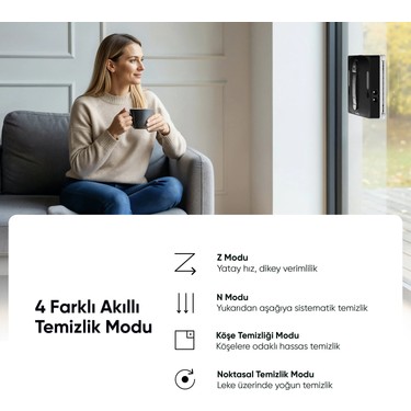 Şımart Şımart Akıllı Cam Temizleme Robotu 3300PA Güçlü Vakum ve Akıllı Kontrol ile Kare — 6. ürün görseli
