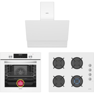 Simfer Simfer 0+8 Fonksiyon QS Dijital Beyaz 3'lü Ankastre Set (Fırın + Ocak + fiyatı ve görseli