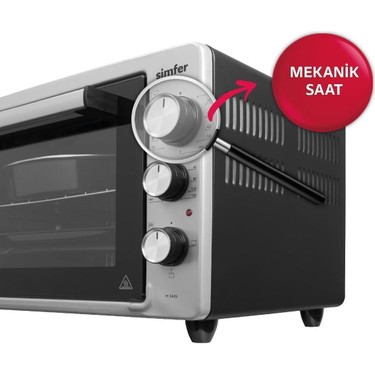 Simfer Simfer 3426 İnox Gri 34 LT Statik Mini/Midi Fırın - 4 Fonksiyon, Programlanabilir Pişirme & Isı — 4. ürün görseli
