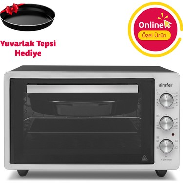 Simfer Simfer 4244 İnox Gri 42 LT Turbo Fan Mini/Midi Fırın - 6 Fonksiyon,Yoğurt Yapma, Buz Çözme & İç fiyatı ve görseli