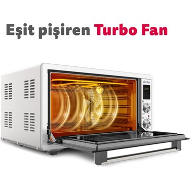 Simfer Simfer 4244 İnox Gri 42 LT Turbo Fan Mini/Midi Fırın - 6 Fonksiyon,Yoğurt Yapma, Buz Çözme & İç — 6. ürün görseli
