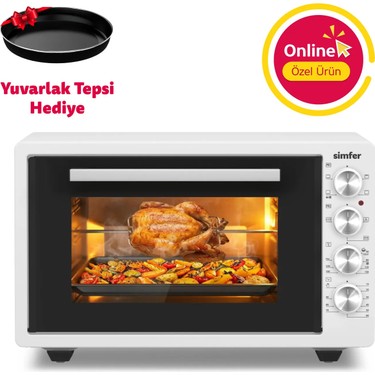 Simfer Simfer 4262 Beyaz 42 LT Turbo Fan Piliç Çevirme Mini/Midi Fırın - 6 Fonksiyon, Yoğurt Yapma, Buz fiyatı ve görseli