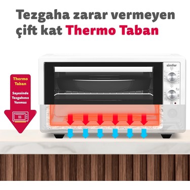 Simfer Simfer 4262 Beyaz 42 Lt Turbo Fan Piliç Peçirme Mini/midi Fırın - 6 Fonksiyon,yoğurt Yapma, Buz — 5. ürün görseli
