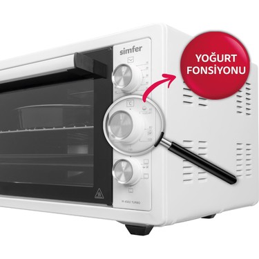 Simfer Simfer 4295 Retro Bej 42LT  Turbo Fan Mini/Midi Fırın – 6 Fonksiyon, Yoğurt Yapma & Buz Çözme — 5. ürün görseli
