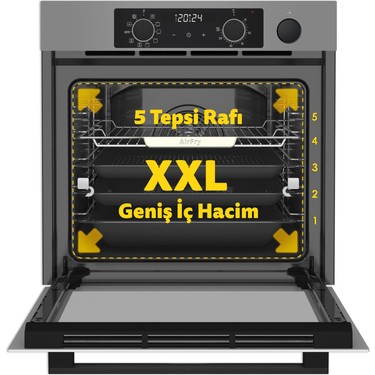 Simfer Simfer 8246 0+10 Fonksiyon Steam Master Buharlı Ankastre Fırın Gri Cam — 2. ürün görseli