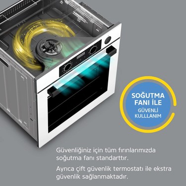 Simfer Simfer 8246 0+10 Fonksiyon Steam Master Buharlı Ankastre Fırın Gri Cam — 5. ürün görseli