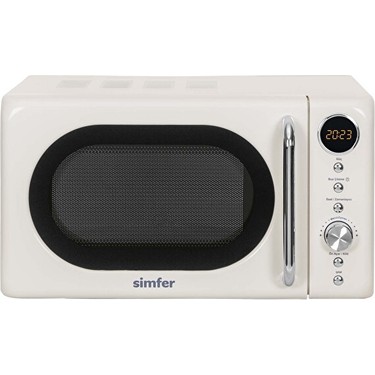 Simfer Simfer SK-4605 Retro Krem Mikrodalga Fırın 20 lt Kapasite 700 W Dijital Kontrol fiyatı ve görseli