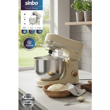 Sinbo Sinbo SMX-2769 Standlı Mikser 1300 W Güç, 6 Lt Kapasite, Metal Hazne, Sıçrama Önleyici fiyatı ve görseli