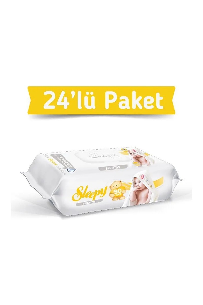 Sleepy Sleepy Sensitive 90 Yapraklı Islak Havlu Mendil 24'lü Paket 2160 Yaprak Hassas Temizlik — 6. ürün görseli