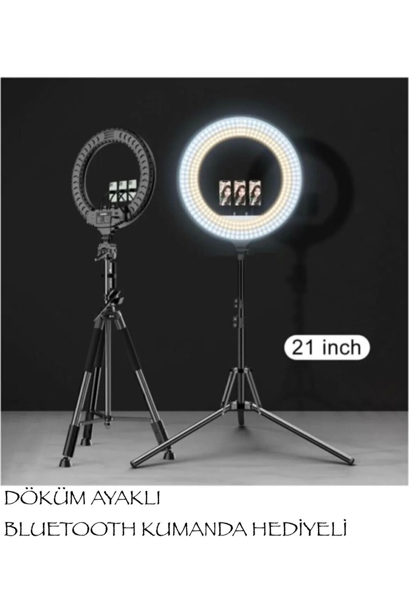 Smayling Smayling Ring Light LED Işık Halkası 21 Inç 54 cm Profesyonel Stüdyo Işığı ve 210 cm Döküm Ayak — 6. ürün görseli