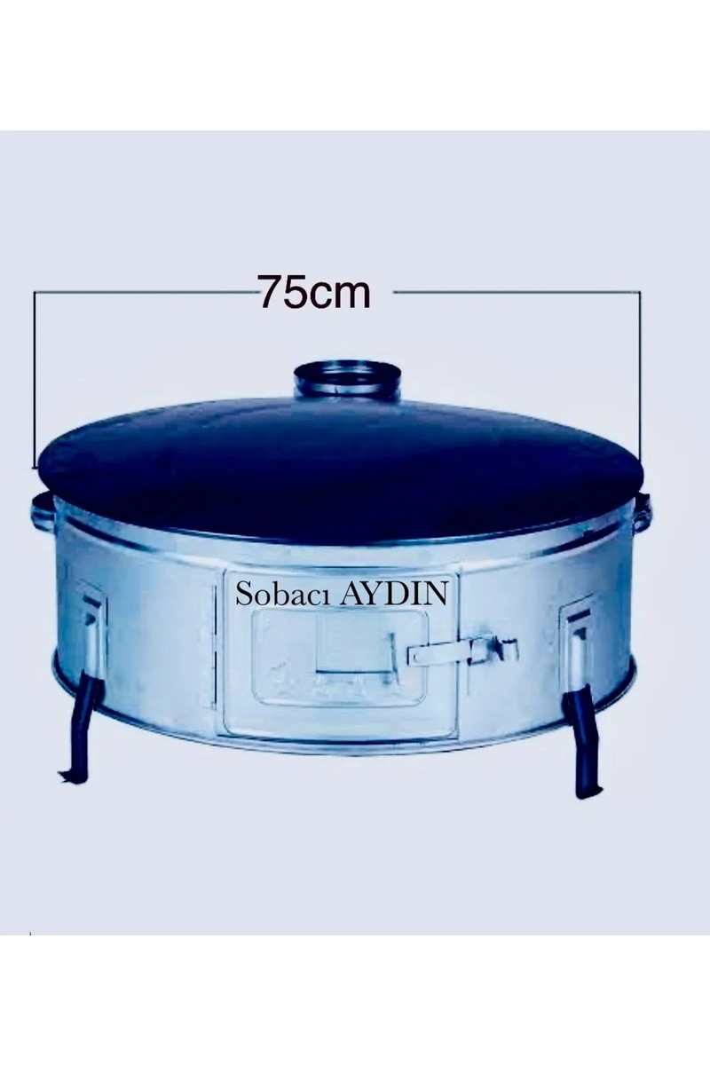 Sobacı Aydın 75 cm Ekmek Yufka Gözleme Bazlama Sobası Cift Saclı Soba Olarak Kullanım Ters Cevirip Et Kavurma