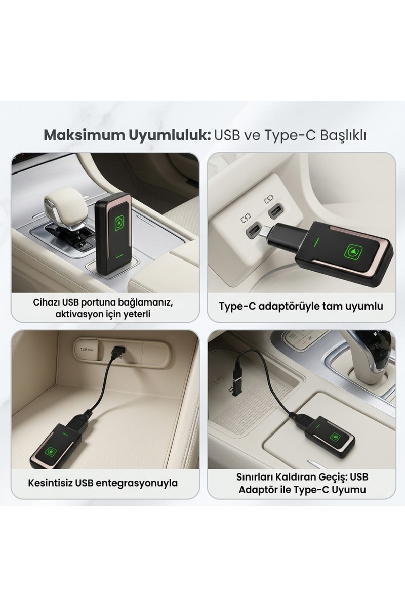 Solvis Solvis Araç Içi Kablosuz Carplay Adaptörü 2in1 Android Auto ve Apple Carplay Uyumlu (Tak Çalıştır) — 3. ürün görseli