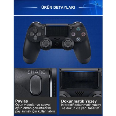 Sony Sony Ps4 Dualshock 4 V2 Joystick Oyun Aksesuarı 8 MB Kapasiteye Sahip Siyah — 5. ürün görseli