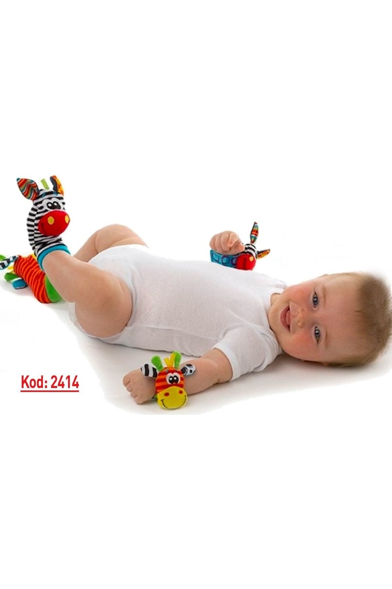 Sozzy Çıngıraklı Bebek Bileklik ve Çorap Seti K2414
