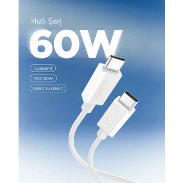 Spigen Spigen USB-C to USB-C 2 Metre Kablo 60W Güç / PPS 2.0 Desteği Super Hızlı Şarj / 480 Mbps Data — 2. ürün görseli