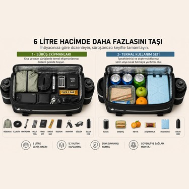 Sporsize Sporsize 6 Litre Termal Bisiklet Arka Bagaj Çantası Suya Dayanıklı Reflektörlü Suluk — 4. ürün görseli