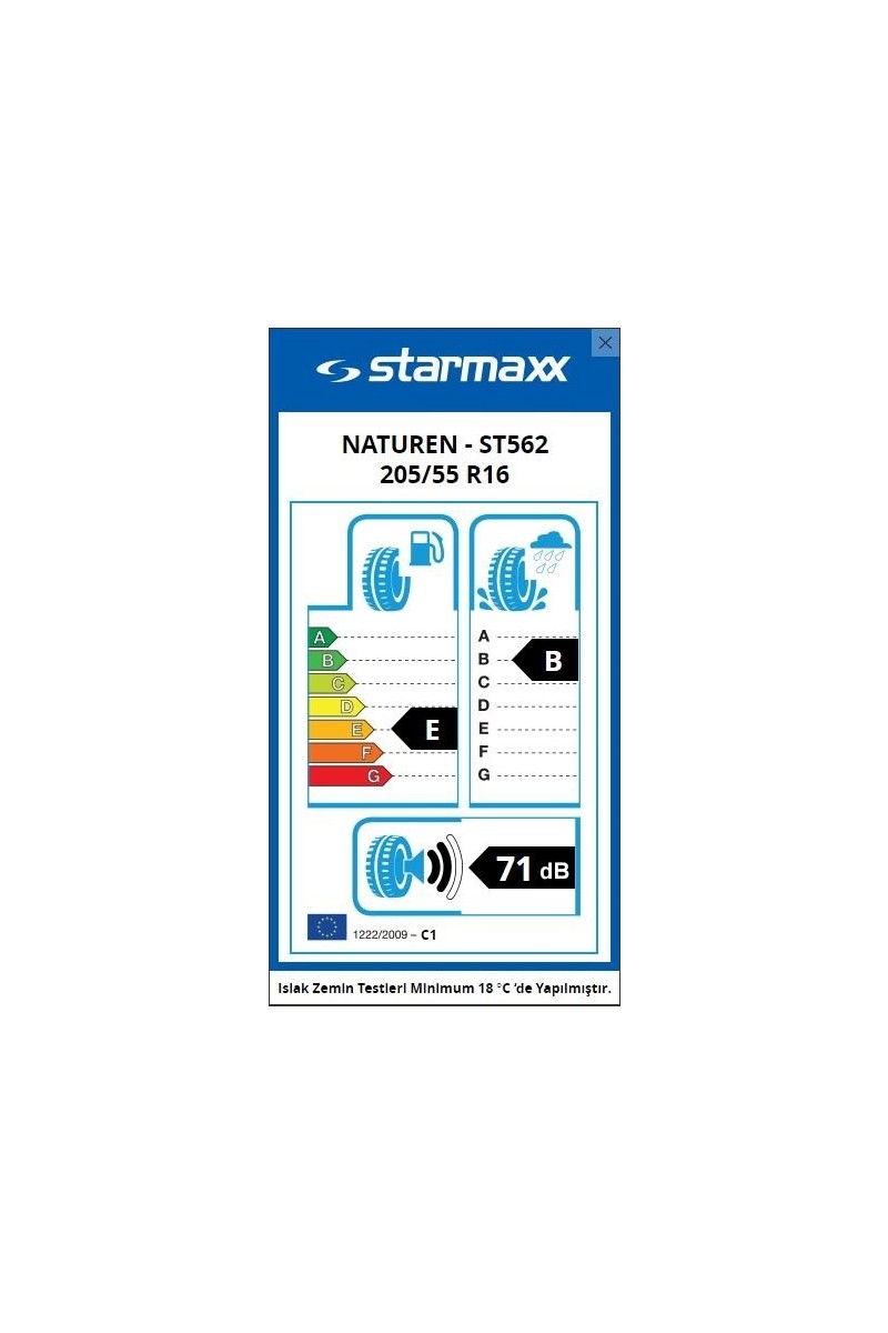 Starmaxx Starmaxx Naturen ST562 205/55 R16 Tl 91H Yaz Oto Lastiği C Enerji Sınıfı ve Güçlü Yol Tutuşu — 2. ürün görseli
