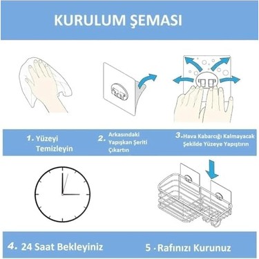 Storemax Banyo 10'lu Güçlü Kendinden Yapışkanlı Kancalar, Köşe Rafı Duş Kancası, Su Geçirmez Askı Raf Tutucu — 2. ürün görseli