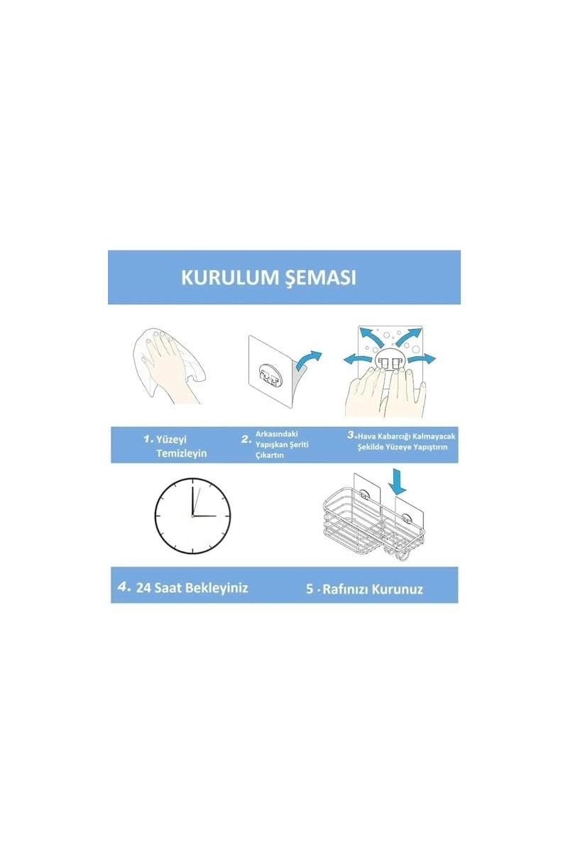 Storemax Banyo 10'lu Güçlü Kendinden Yapışkanlı Kancalar, Köşe Rafı Duş Kancası, Su Geçirmez Askı Raf Tutucu — 4. ürün görseli