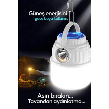 Suled Suled Kamp Lambası Solar Şarjlı El Feneri Usb Type-C Şarj Çıkışlı Power Bank Özellikli Lithium 30w fiyatı ve görseli