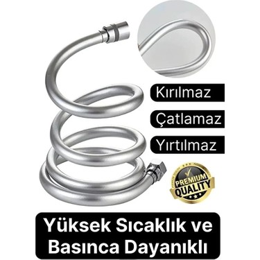 Suvia Suvia Gümüş Gri Dayanıklı Esnek Kırılmaz Çatlamaz Patlamaz Sızdırmaz Pvc Banyo Duş Musluk Hortumu fiyatı ve görseli