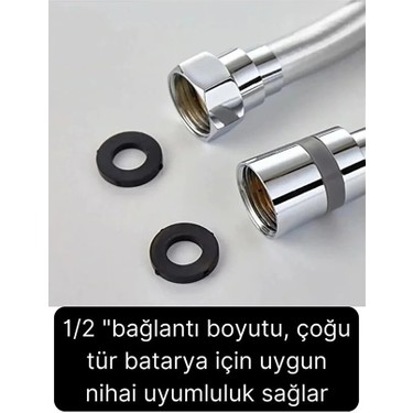 Suvia Suvia Gümüş Gri Dayanıklı Esnek Kırılmaz Çatlamaz Patlamaz Sızdırmaz Pvc Banyo Duş Musluk Hortumu — 4. ürün görseli