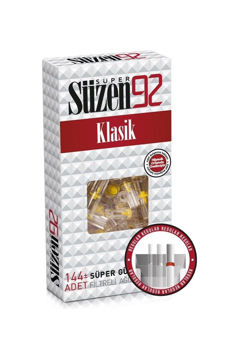Süzen 92 Sigara Ağızlığı Filtresi Klasik 144'lü Kutu