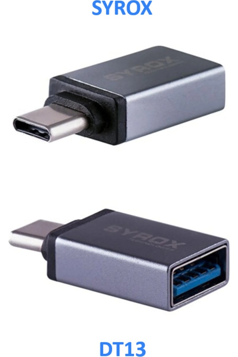 Syrox Syrox Dönüştürücü Usb-3 Den Type-C'ye 1 m Kablo Uzunluğu ile Gri Renkli Dayanıklı Tasarım — 2. ürün görseli