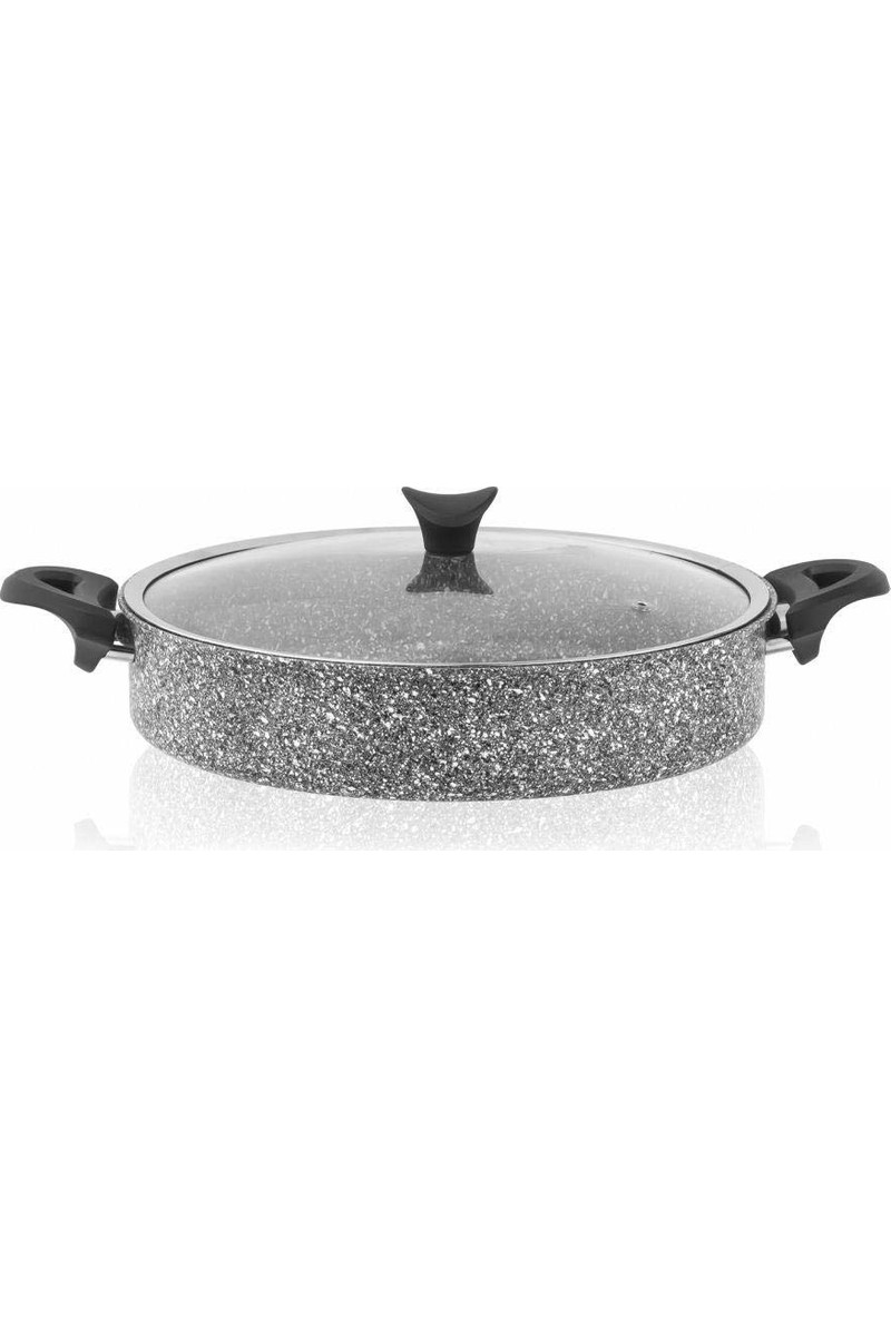 Taç 3465 Ultra Granit Basık Tencere 24 cm Granit Kaplama Isıya Dayanıklı Tekli Tencere