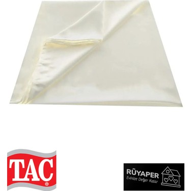Taç Taç Krem Renkli Saten Güneşlik Perde Ekstraforlu Düz Kumaş 100 x 200 — 5. ürün görseli