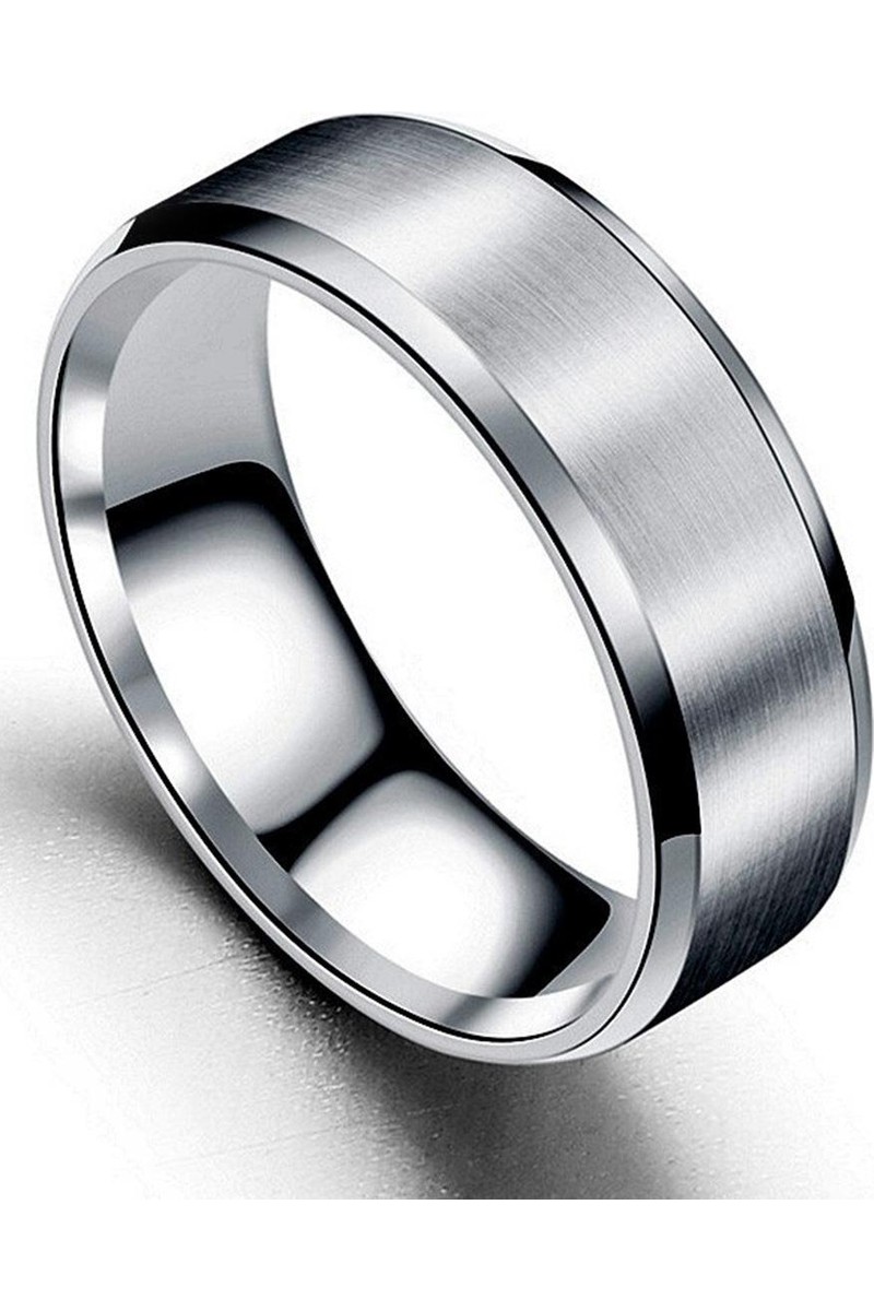Takı Dükkanı 6mm Köşeli Düz Model Unisex Kadın Erkek Çelik Alyans Yüzük cl30