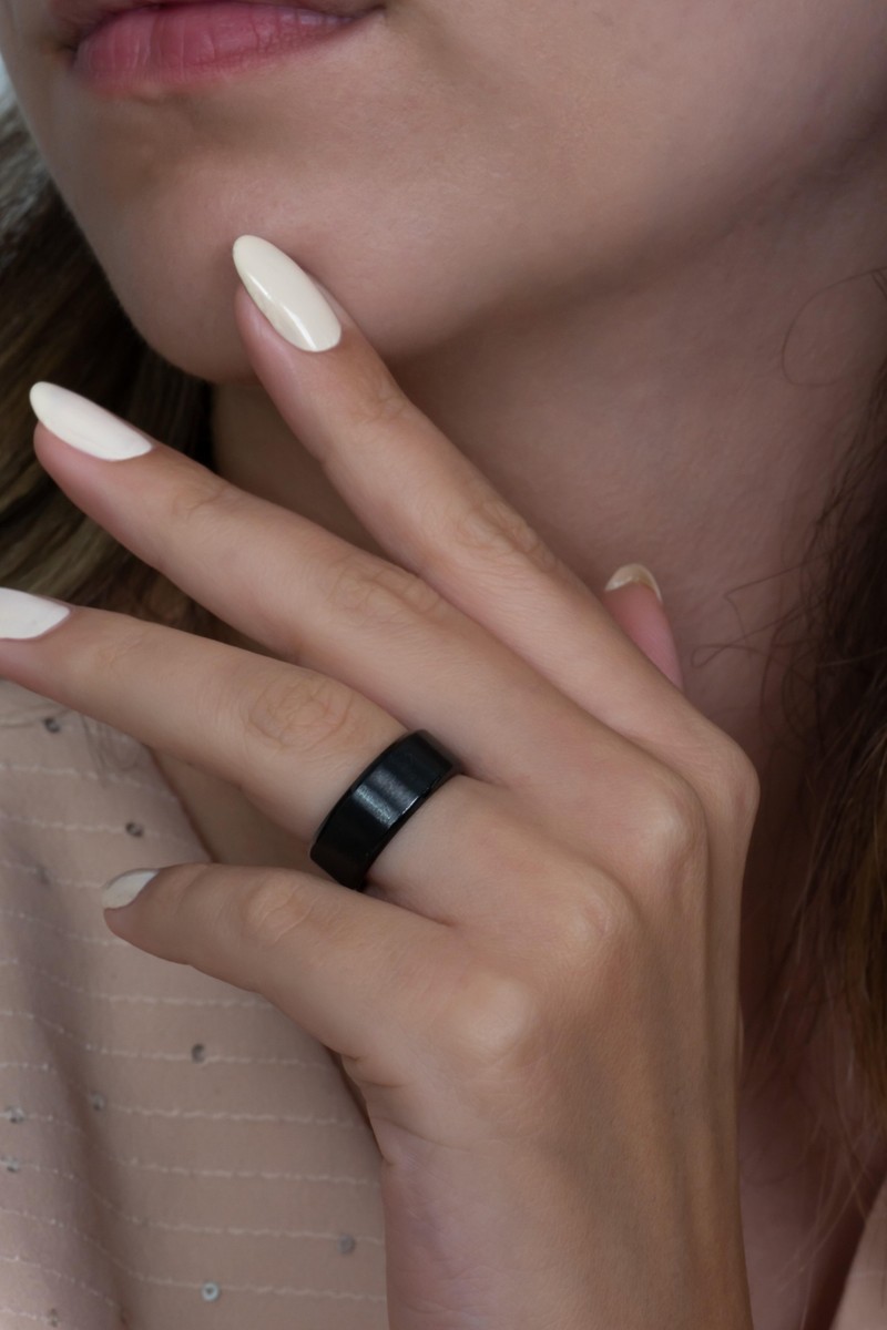 Takı Takı Dükkanı 8 mm Köşeli Düz Model Unisex Kadın Erkek Çelik Alyans Yüzük cl31 — 2. ürün görseli