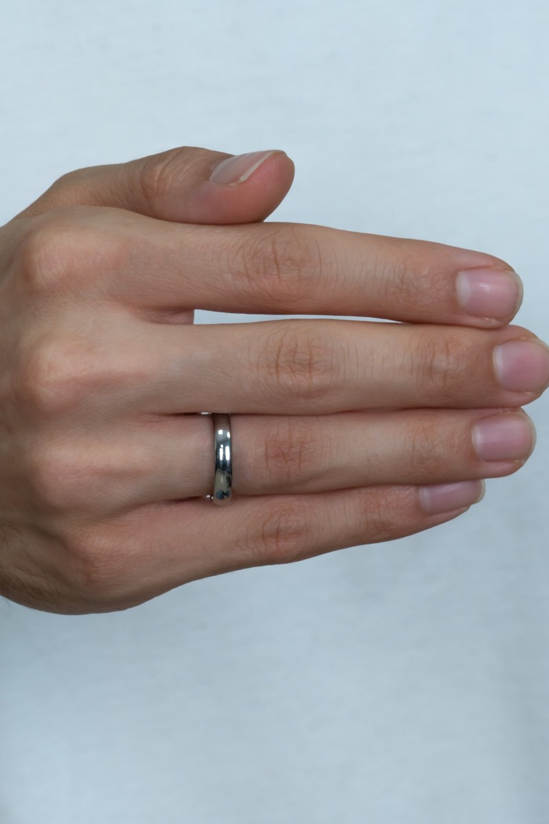 Takı Takı Dükkanı Unisex 4mm İnce Bombeli Erkek Kadın Çelik Alyans Yüzük cl18 — 3. ürün görseli