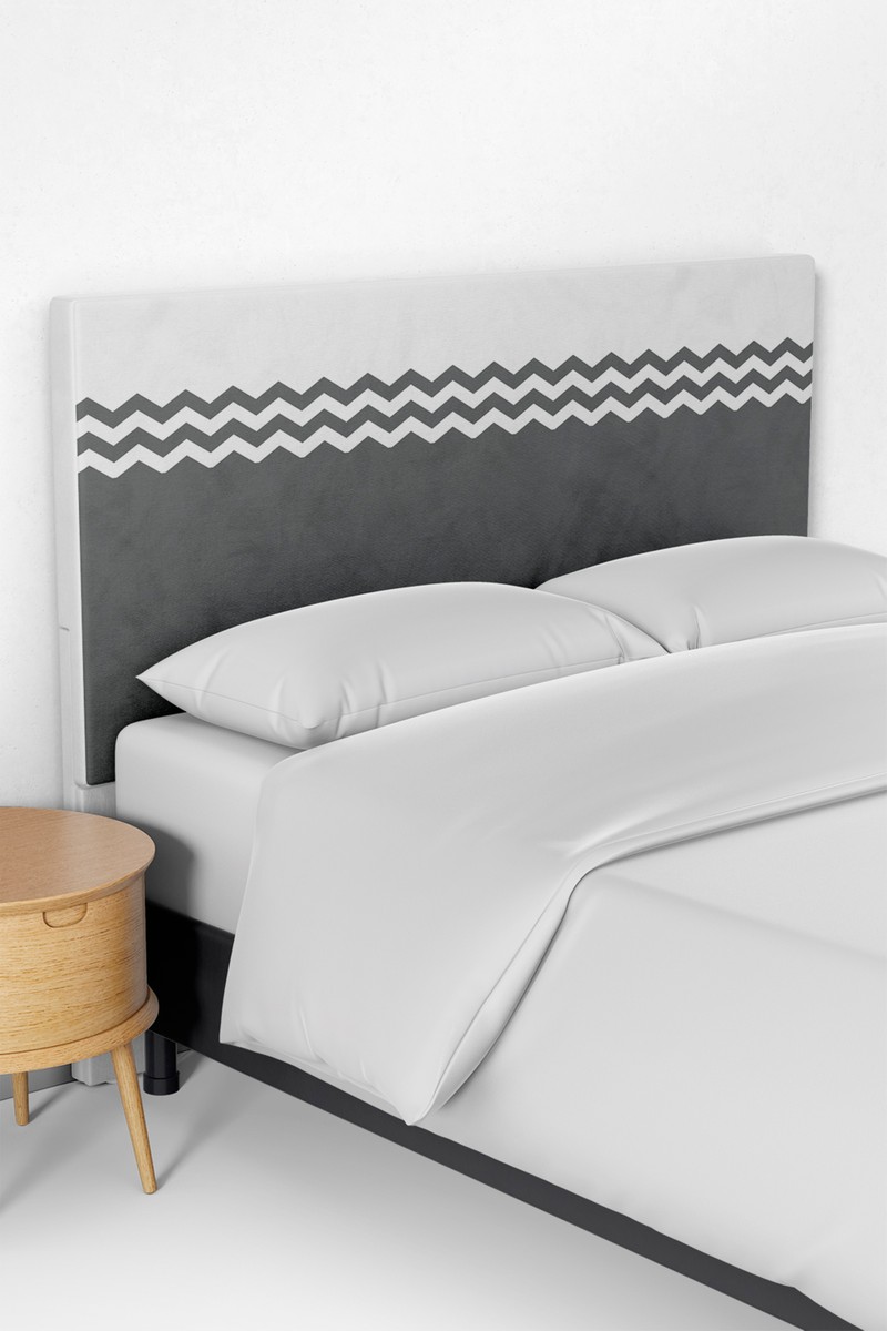 Talia Home Talia Home Gri Çelenk Desen Yatak Baza Başlık Kılıfı — 2. ürün görseli
