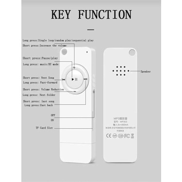 Tastech Tastech 5014MP Şarjlı Mp3 Çalar Bluetooth Lu Müzik Player Mini Mp3 Stick Hafıza Kartı Girişli 16GB — 4. ürün görseli
