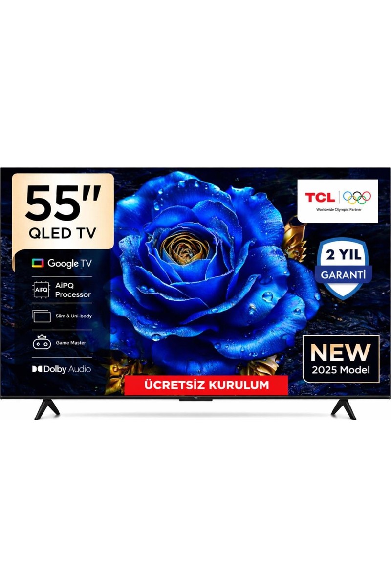 TCL 55T61C 55" 140 Ekran Uydu Alıcılı 4K Ultra HD Google Smart QLED TV