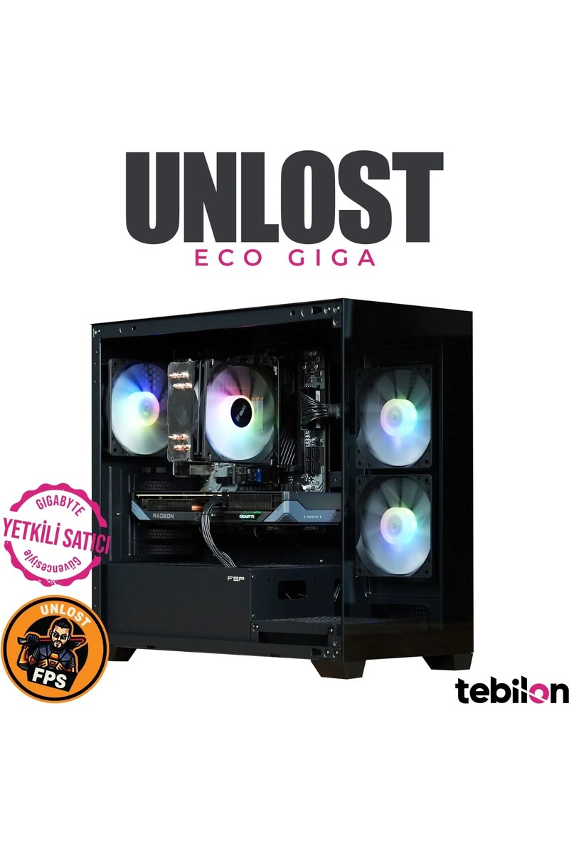 Tebilon UNLOST ECO-Amd Ryzen 7500F-GIGABYTE Radeon RX 9060 XT GAMING OC 16GB-GIGABYTE B650M S2H-16GB-500GB Ssd-Oem Paket