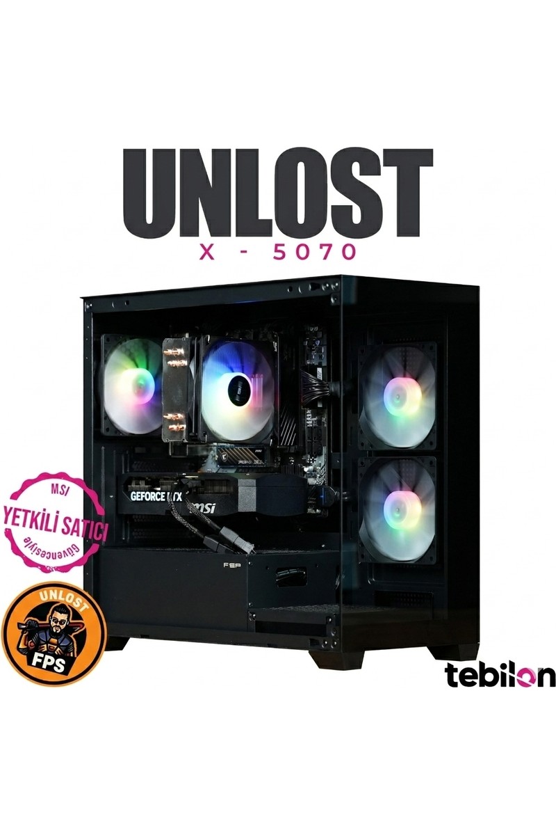 Tebilon Unlost X-Amd Ryzen 7600-MSI Geforce Rtx 5070 12GB-MSI Pro B840M B-16GB-MSI M450 1tb SSD -Oem Paket