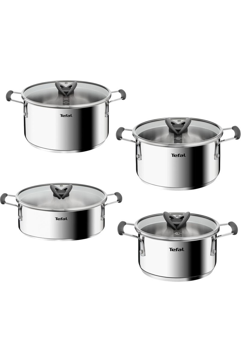 Tefal Tefal Optispace 8 Parça Çelik Tencere Seti İndüksiyon Uyumlu Gümüş Renkli Ergonomik Tasarım — 2. ürün görseli
