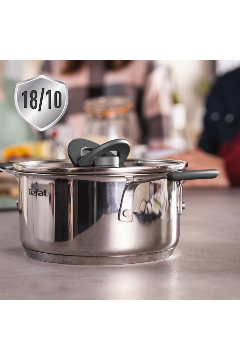 Tefal Tefal Optispace 8 Parça Çelik Tencere Seti İndüksiyon Uyumlu Gümüş Renkli Ergonomik Tasarım — 3. ürün görseli