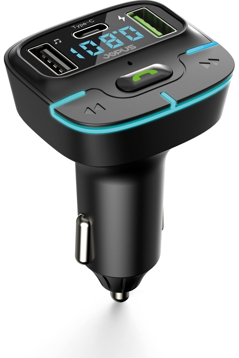 Tekno Grup Jops F9 Araç Fm Transmitter 5.3 Bluetooth Araç Kiti 18W Hızlı Şarjlı Çakmaklık Girişli Müzik Çalar ve Telefon Görüşmesi